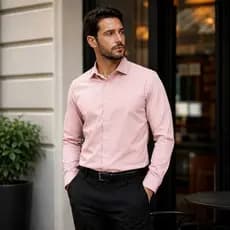 Camisa Social Masculina Comfort Luxo Com Colarinho Estruturado Duro Manga Longa