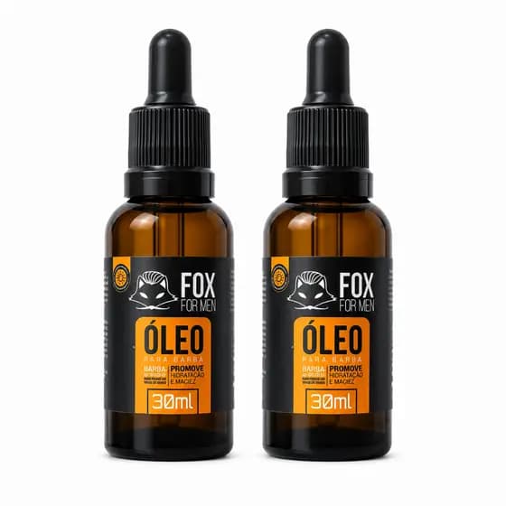 Kit 2 Óleo Para Barba 30ml Fox For Men Hidratação Barba Macia Brilho Natural Sem Aspecto Molhado