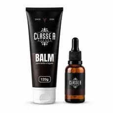 Kit Óleo Para Barba + Balm Classe A Hidratação Barba Macia Nutrição e Brilho Natural  sem Frizz