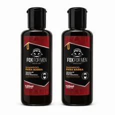 Kit 2 Shampoo Barba Masculino 120ml Fox For Men Barba Ressecada Controle de Frizz e Oleosidades