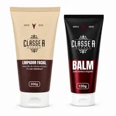 Kit Balm para Barba 120g + Esfoliante Facial Rosto Classe A Barber Barba Macia Alinhada e Pele Lisa