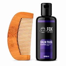 Kit Barba Essencial Fox For Men Balm para Barba 120ml + Pente Madeira Antifrizz
