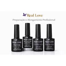 Kit Blindagem Preparadores Unha Em Gel Real Love 8ml - Primer Base em Gel Top Coat PH Desidratador