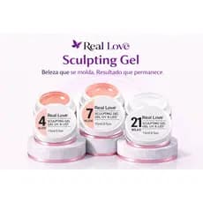 Kit 3 Géis de Modelagem Real Love 15ml UV LED Baby Boomer