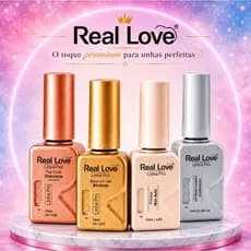 Kit Blindagem Completo Real Love Unhas em Gel Base Blindada Primer Top Coat Desidratador UV LED