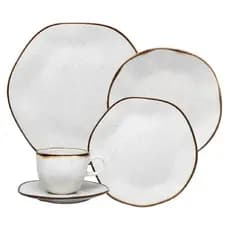 Aparelho Jantar Chá Oxford Ryo Maresia 30 Peças Porcelana Premium 6 Pessoas