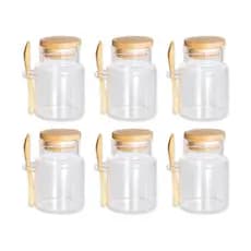 Jogo De 6 Porta-Mantimentos Em Vidro Borossilicato Com Tampa E Colher Em Bambu 150Ml - Dynasty