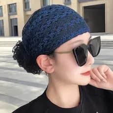 Primavera verão respirável gaze cabeça boné 2026 novo estilo laço cabelo estilo ocidental elegante lenço capa de cabelo