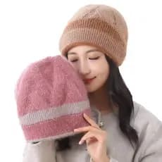 Chapéu de lã feminino novo estilo outono inverno quente proteção de ouvido grande circunferência da cabeça moda chapéu d