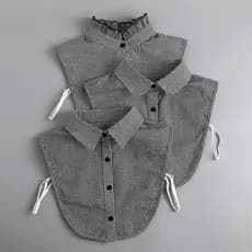Colar falso feminino All-Match Houndstooth colar falso camisola colar decorativo versão coreana fungo borda colar falso