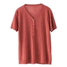 Camiseta feminina de manga curta de seda gelada [Look mais fino solto 100kg pode usar] 2025 novo estilo elegante Top tam