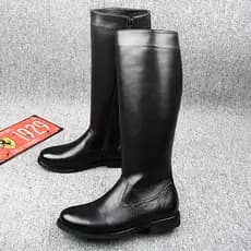 Joelho botas altas camada superior botas de couro botas de equitação botas de couro genuíno botas de couro masculino ban