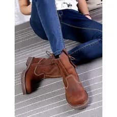 Botas curtas de couro genuíno ao ar livre Martin botas femininas botas gerais botas de equitação mongol botas de piloto