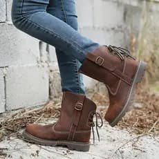 Botas masculinas de couro Botas Martin Botas de equitação mongol Botas gerais respiráveis Botas de piloto Botas de motoc
