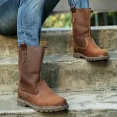 Botas de motocicleta de couro botas mongol botas de equitação tubo alto couro genuíno masculino cavaleiro botas na moda