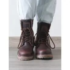 Botas Martin de couro botas femininas Retro botas curtas couro genuíno dedo do pé redondo botas gerais botas de couro ao