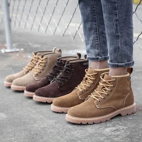 Botas Martin de couro genuíno genuíno botas masculinas britânicas na moda botas curtas casuais botas de deserto botas de