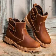 Botas Martin de couro de camada superior, botas curtas da moda, couro genuíno, botas gerais casuais para motocicleta, bo