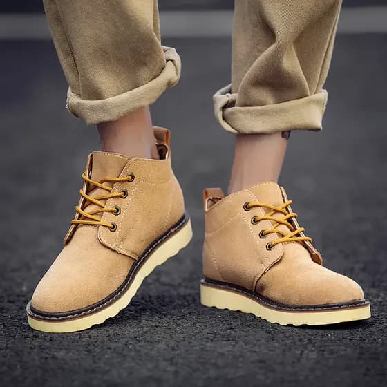 Botas gerais de couro genuíno à prova d'água Martin Botas britânicas casuais masculinas Botas de deserto ao ar livre Bot