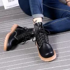 Couro genuíno na moda botas curtas Martin botas de couro preto botas masculinas Retro geral botas cavaleiro botas femini