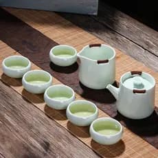 Conjunto de chá de cerâmica chinesa criativa, fabricação de chá doméstica, forno irmão, Kung Fu, conjunto de 8 peças, ca