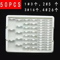 Novo estilo 50 grade transparente contas de arroz Manicure diamante caixa de exibição de jóias frisado diamante pintura