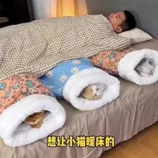 Gato dedicado inverno quente Semi-fechado Pet saco de dormir gatinho maca de gato quatro estações colcha gato Universal
