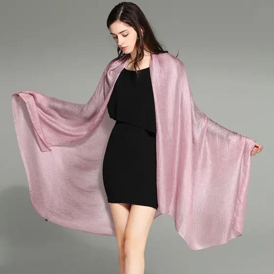 Lenço estilo fino verão cor sólida estilo mãe verão pescoço proteção xale rosa tira longa lenço de seda feminino 2024 no