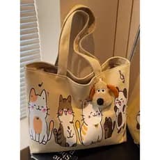 Bolsa de lona feminina 2025 novo estilo bolsa de ombro de grande capacidade estudante classe Commuter sacola Casual All-