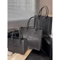 Xiaohongshu mesmo estilo juventude Casual bolsa de feltro 2026 novo estilo letras simples All-Match moda bolsa feminina