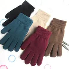 Luvas De Inverno Térmicas Quentes De Pulso Térmico Dedos Inteiros Malha Esticada Macia Para Homens