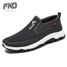 Sapatos de pano antigos de Pequim masculinos, resistentes ao desgaste, antiderrapantes, respiráveis, para idosos, sapato