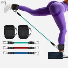 [SSPS] TPE Tornozelo Resistência Banda Fitness Terno D-Ring Suporte Tornozelo Banda Equipamento de Fitness Yoga
