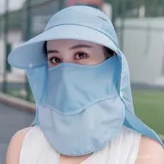 Chapéu de verão feminino com proteção solar, cobre o rosto, para ciclismo, atividades ao ar livre, dobrável, chapéu de p