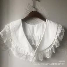 Xale grande de renda de algodão de dupla camada, xale versátil e elegante, gola falsa de dupla utilização, design inovad