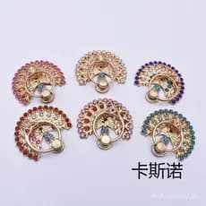 Suporte de Anel em Forma de Pavão com Diamantes, Suporte para Telefone, Suporte de Anel para Presente, Suporte Multifunc