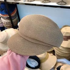 Boné de verão feminino japonês, versátil e moderno, adequado para férias e viagens, chapéu de palha estilo newsboy com p