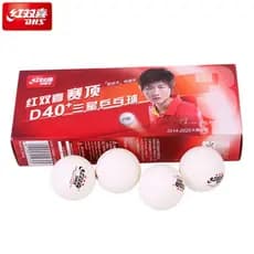 Bolas de Tênis de Mesa Double Happiness 3 Estrelas D40+, Novo Material, Pacote com 10.