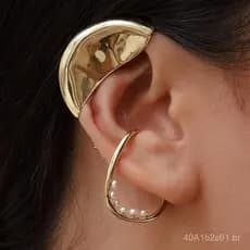 Brincos de Pressão Modernos para Fashionistas: Brincos de Pérola em Forma de Gota para Mulheres Sem Furos, Ear Cuff Simp