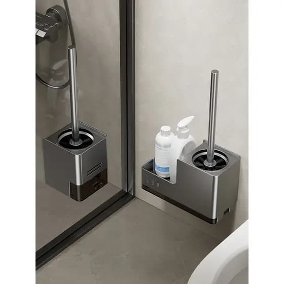 Rack de escova de vaso sanitário, sem perfuração, doméstico, sem ângulo morto, escova de vaso sanitário, banheiro, ferra