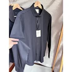 Temperamento T!Série Negra!!Muito requintado!Camisa masculina de manga comprida Casual de cor sólida Slim fit tamanho gr