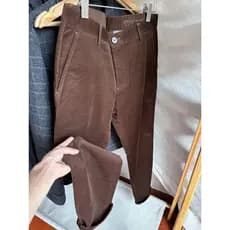 Série S!Textura de camurça de veludo masculina primavera outono estiramento casual fino ajuste pequeno em linha reta cal