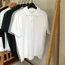 De volta ao básico!Limpar conciso!Comércio exterior cor de algodão puro masculino feminino camisa de lapela solta camisa