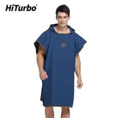 HiTurbo capa de secagem rápida para praia, roupão de troca, toalha de banho vestível com capuz em fleece de dupla face,