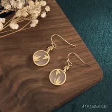 Vendas em transmissão ao vivo por influenciadores de brincos clássicos de estilo antigo, brincos femininos de jade com f