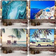 Tecido decorativo estilo tapeçaria nórdica, muito vendido e popular para decoração de quarto, tecido de fundo para strea