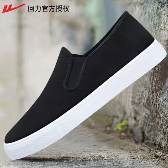 Puxar para trás velho pequim sapatos de pano lona deslizamento-em pessoas preguiçosas 2026 verão respirável novo estilo