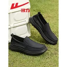 Puxar para trás sapatos masculinos pretos verão novo estilo malha respirável deslizamento-On pai sapatos masculinos velh