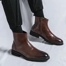 Chelsea botas masculinas Braddock esculpida Martin botas versão coreana botas masculinas de sola grossa britânico Retro