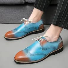 Bloco sapatos de couro masculino negócios Formal Wear Derby sapatos terno sapatos de couro na moda bonito esculpido sapa